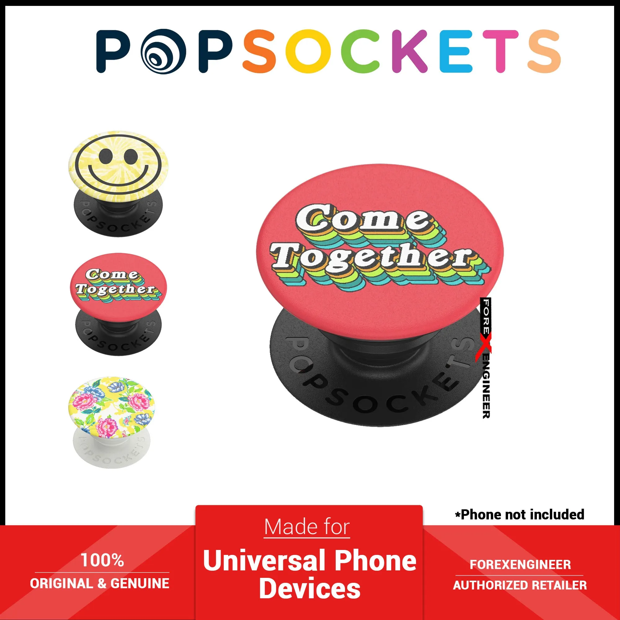 PopSockets PopGrip Swappable - Tie Dye Smiley (Barcode: 840173705001 )