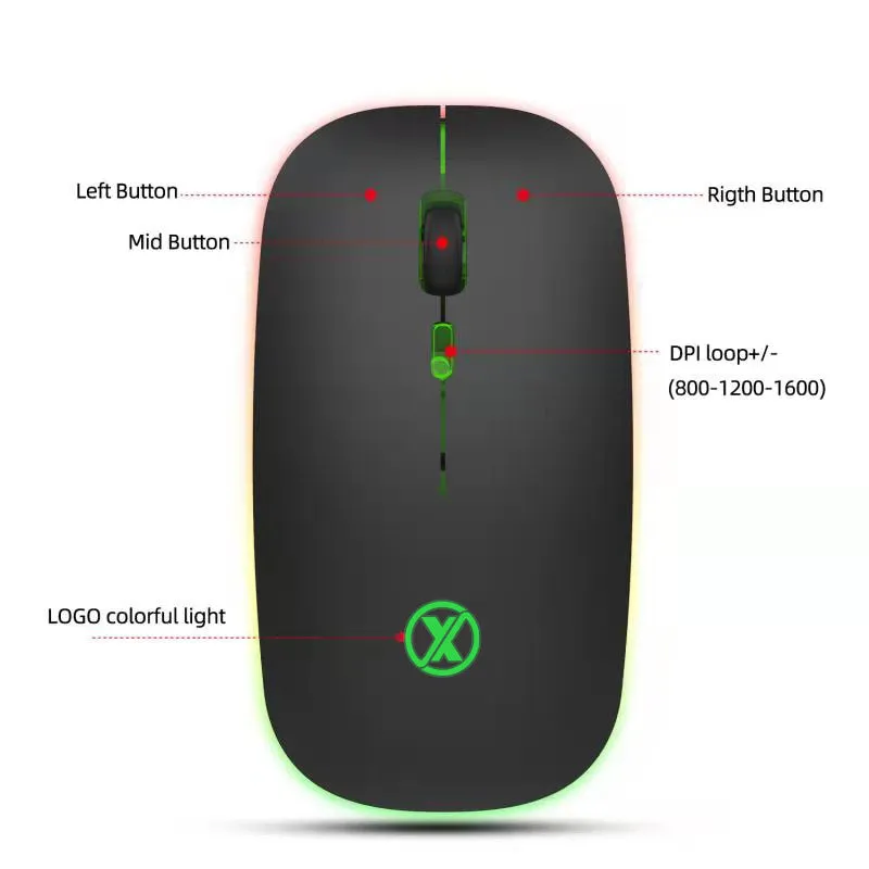 Portable Wireless Mouse Rechargeable