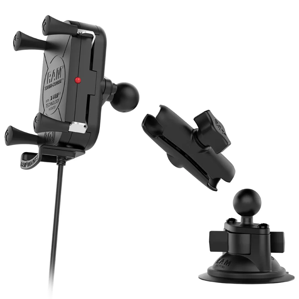 RAM Mount Tough-Charge Waterproof Wireless Charging Suction Cup Mount [RAM-B-166-UN12W]