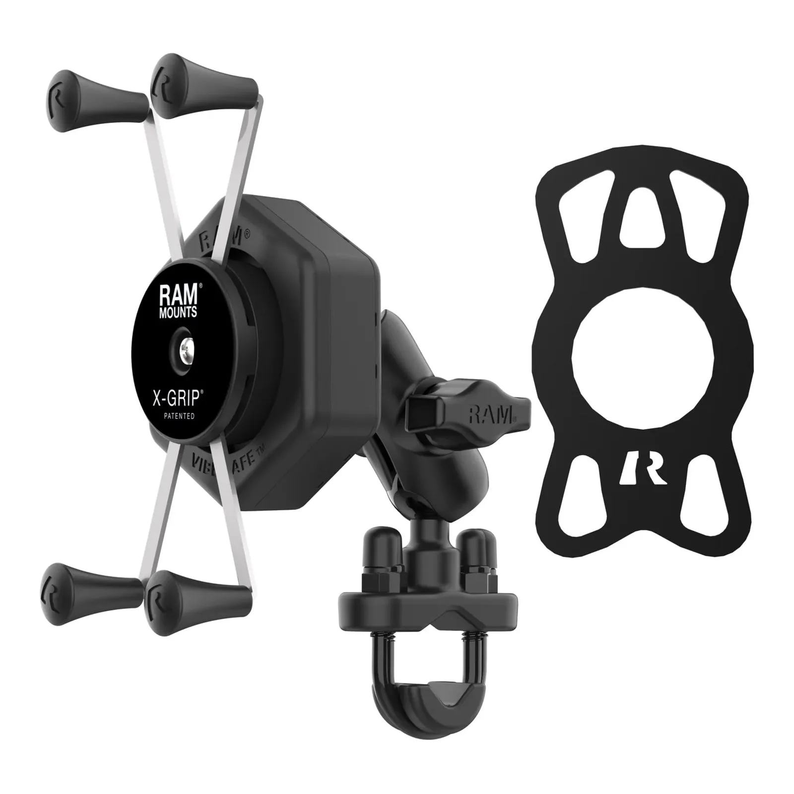 RAM X-Grip Large Phone Mount with Vibe-Safe & U-Bolt Base - Short