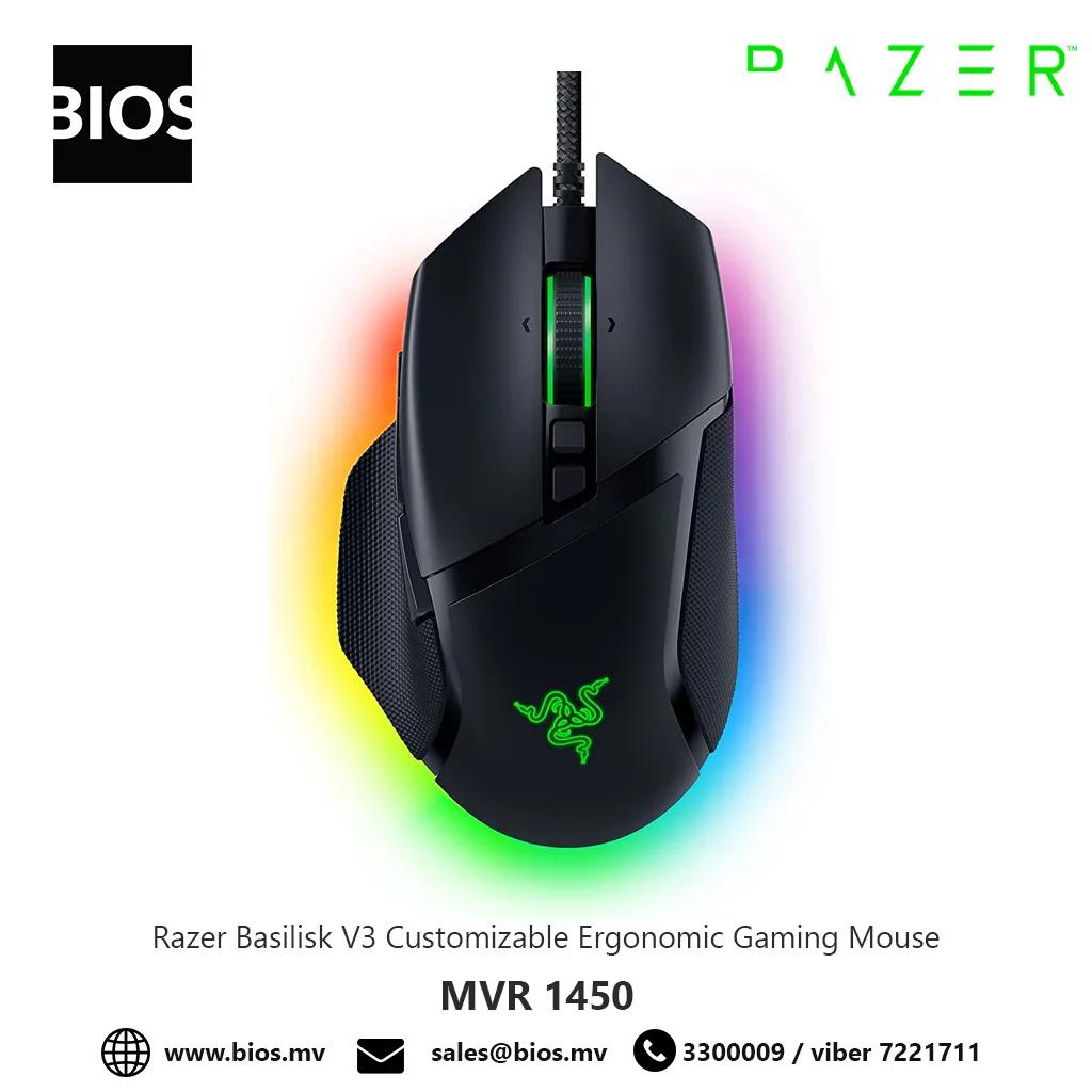 Razer Basilisk V3 Customizable Ergonomic Gaming Mouse