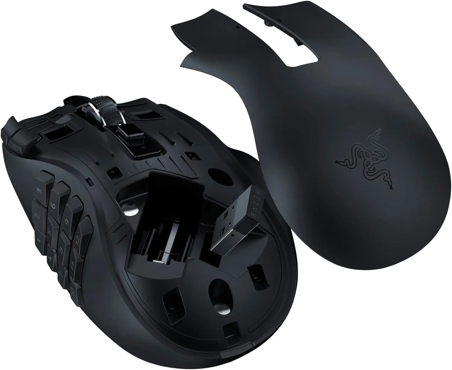 Razer Naga V2 HyperSpeed Wireless MMO Gaming Mouse Ergonomic, 19 Programmable Buttons, Black