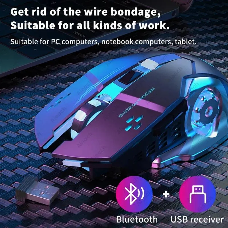 Rechargeable Wireless Mouse Gaming Computer