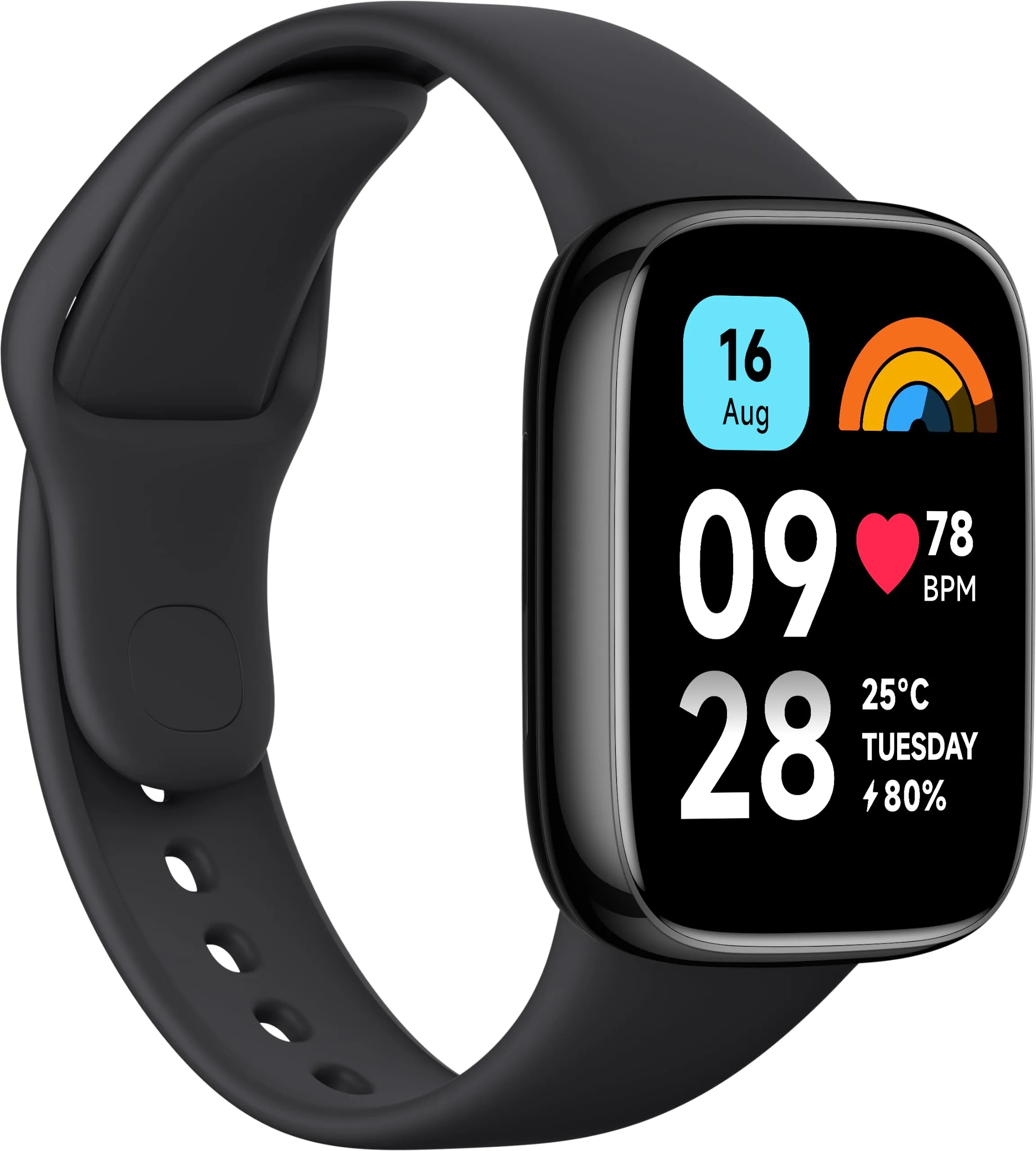 Redmi Smart Watch 3 Active Black| 1.83 Inch Big LCD Display, 5ATM Water Resistant, 12 Days Battery Life, GPS, 100  Workout Mode, Heart Rate Monitor, Full Scale Fitness Tracking