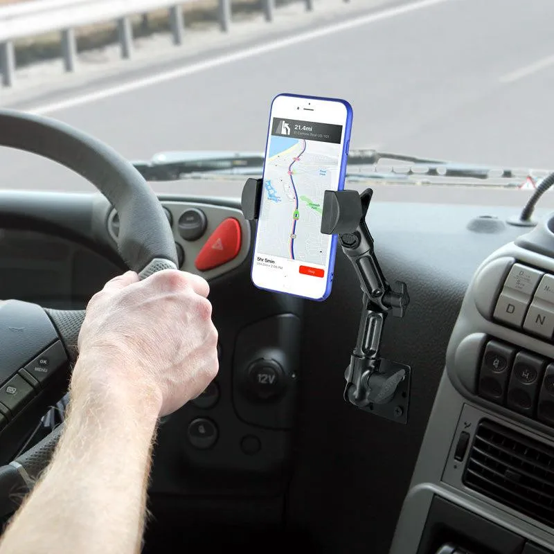 RoadVise Heavy-Duty Multi-Angle Phone Mount - 4-Hole AMPS Compatible