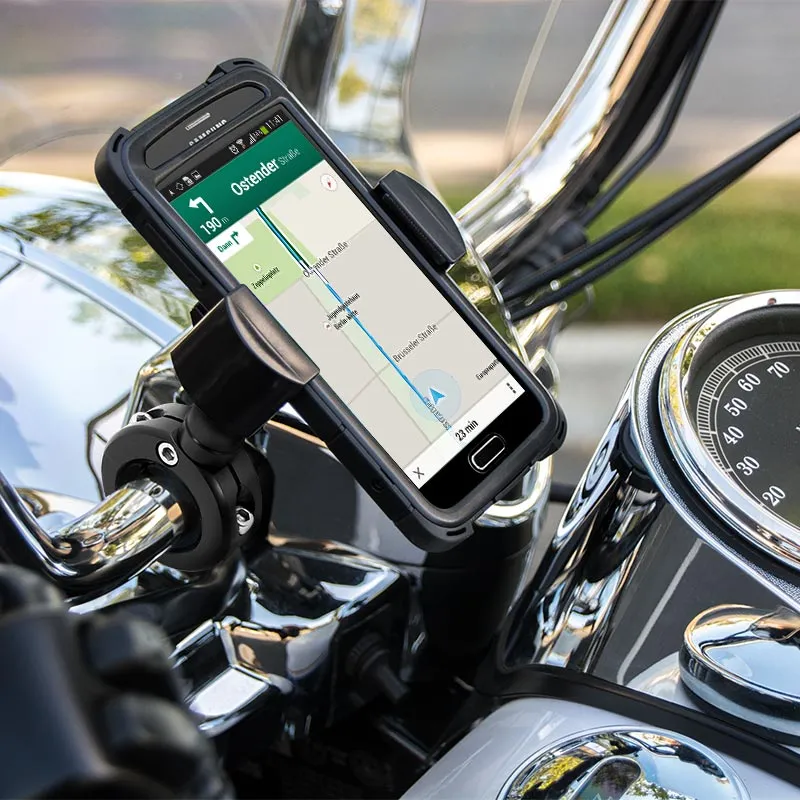 RoadVise® Motorcycle Phone Mount - Black Aluminum