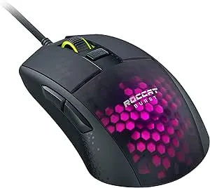 ROCCAT Burst Pro PC Gaming Mouse, Optical Switches, Super Lightweight Ergonomic Wired Computer Mouse, RGB Lighting, Titan Scroll Wheel, Bionic Shell, Claw Grip, Owl-Eye Sensor, 16K DPI, Black