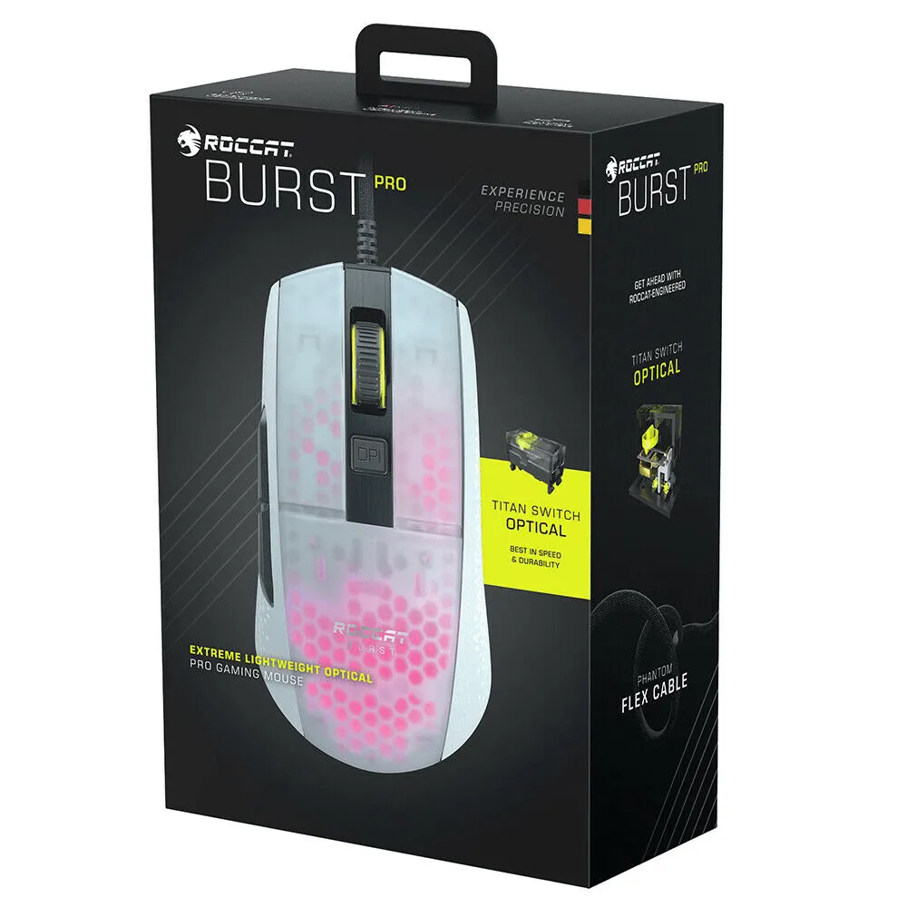 ROCCAT Gaming Mouse Burst Pro AIMO White RBG Light-Weight