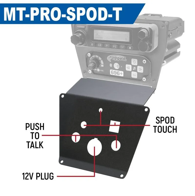 Rugged Radios Lower Accessory Panel - Switch Pros 8 - Polaris RZR PRO XP/RZR Turbo R/RZR PRO R Dash Mount Radio/Intercom