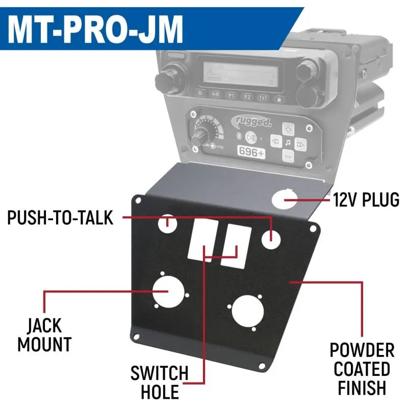 Rugged Radios Lower Accessory Panel - Switch Pros 8 - Polaris RZR PRO XP/RZR Turbo R/RZR PRO R Dash Mount Radio/Intercom