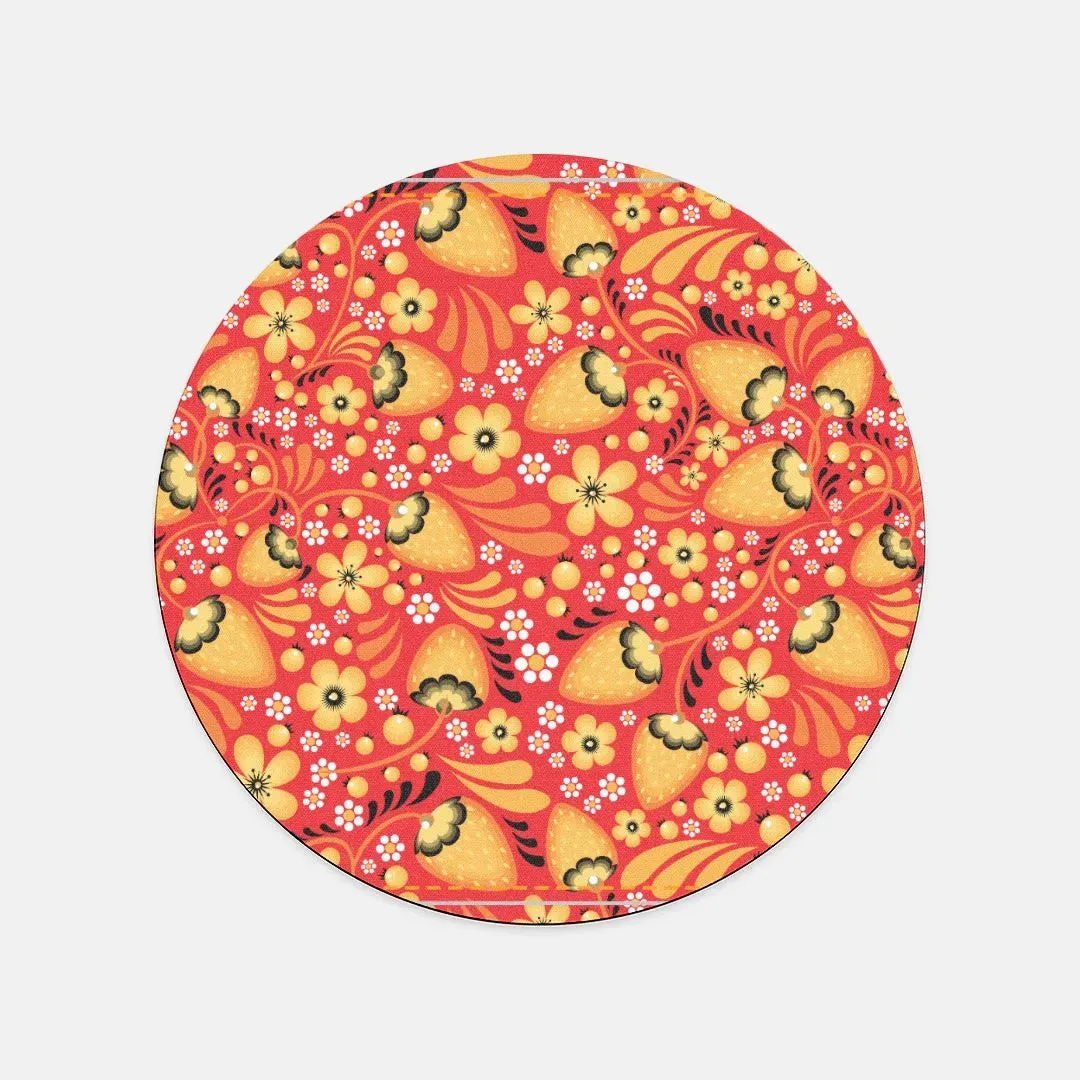 Russian Red Khokhloma Print Mouse Pad