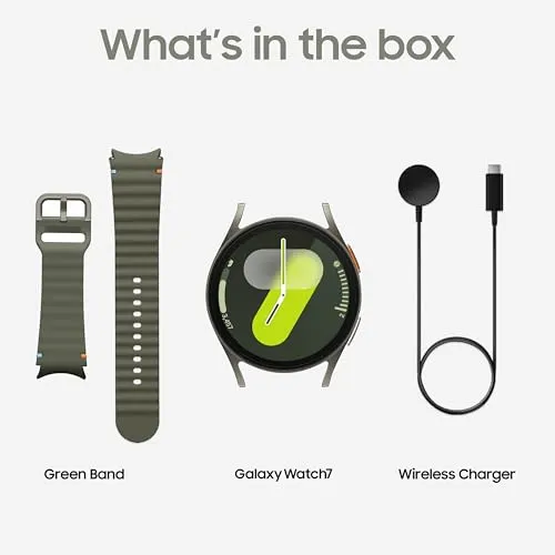 Samsung Galaxy Watch 7 (44mm, Green, BT LTE) with 3nm Processor | Dual GPS | Sapphire Glass & Armour Aluminum | 5ATM & IP68 | HR, SpO2, BP & ECG Monitor