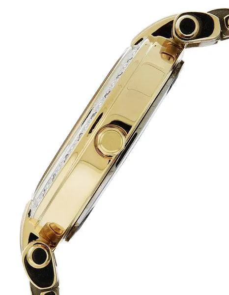 Seiko Tressia Solar Diamond Ladies Watch - Gold-Tone - Mother of Pearl - Date