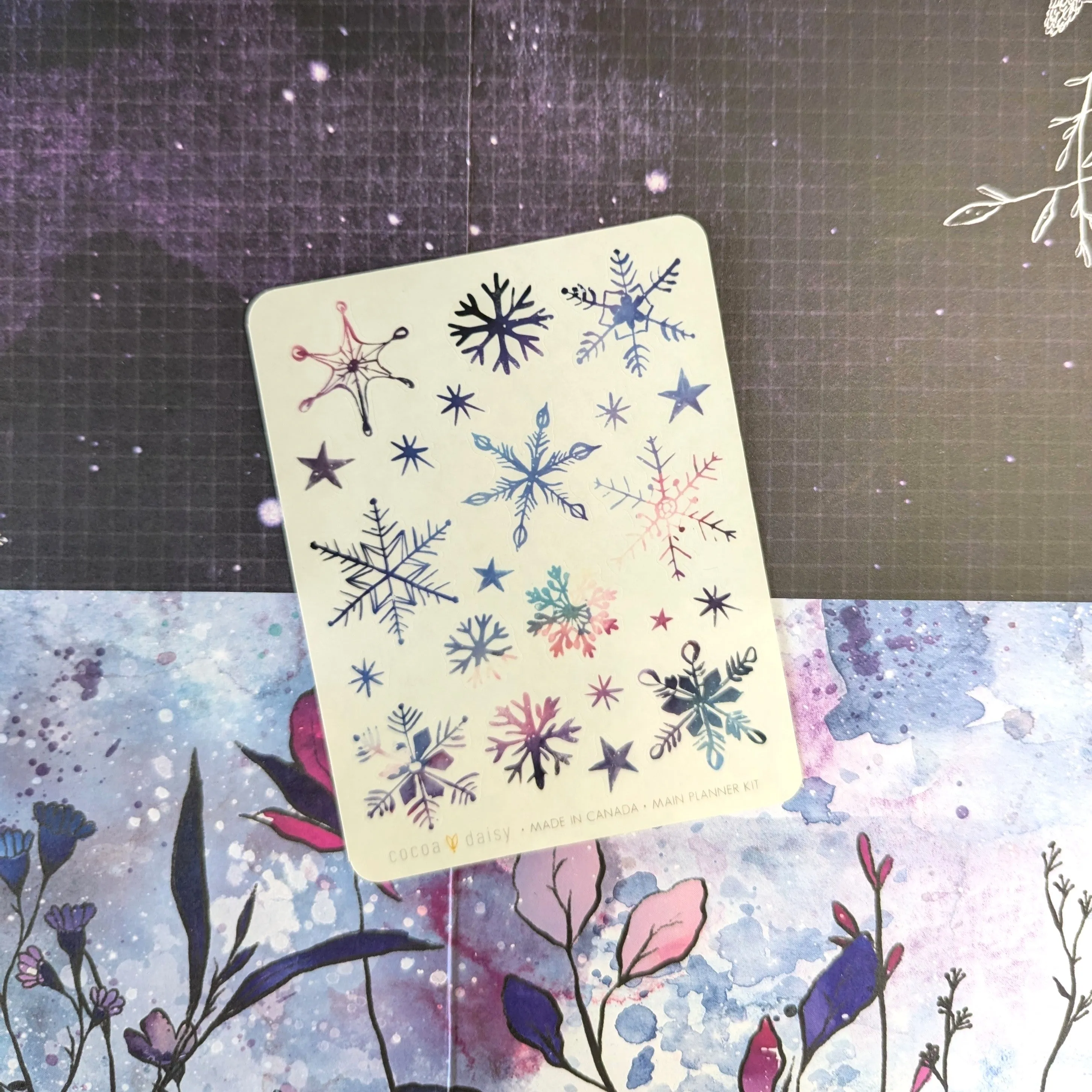 Silent Moon Vellum "Snowflake" Planner Sticker Sheet - January 2024