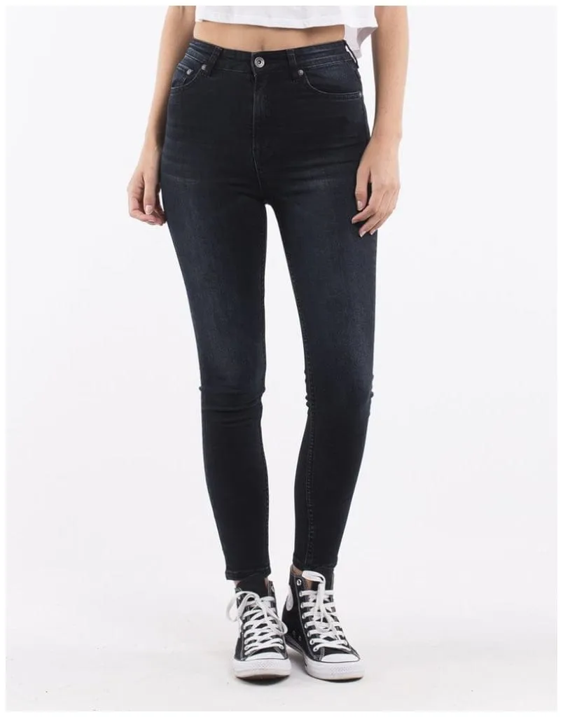 Silent Theory Vice Skinny Jean High Rise - PETROL