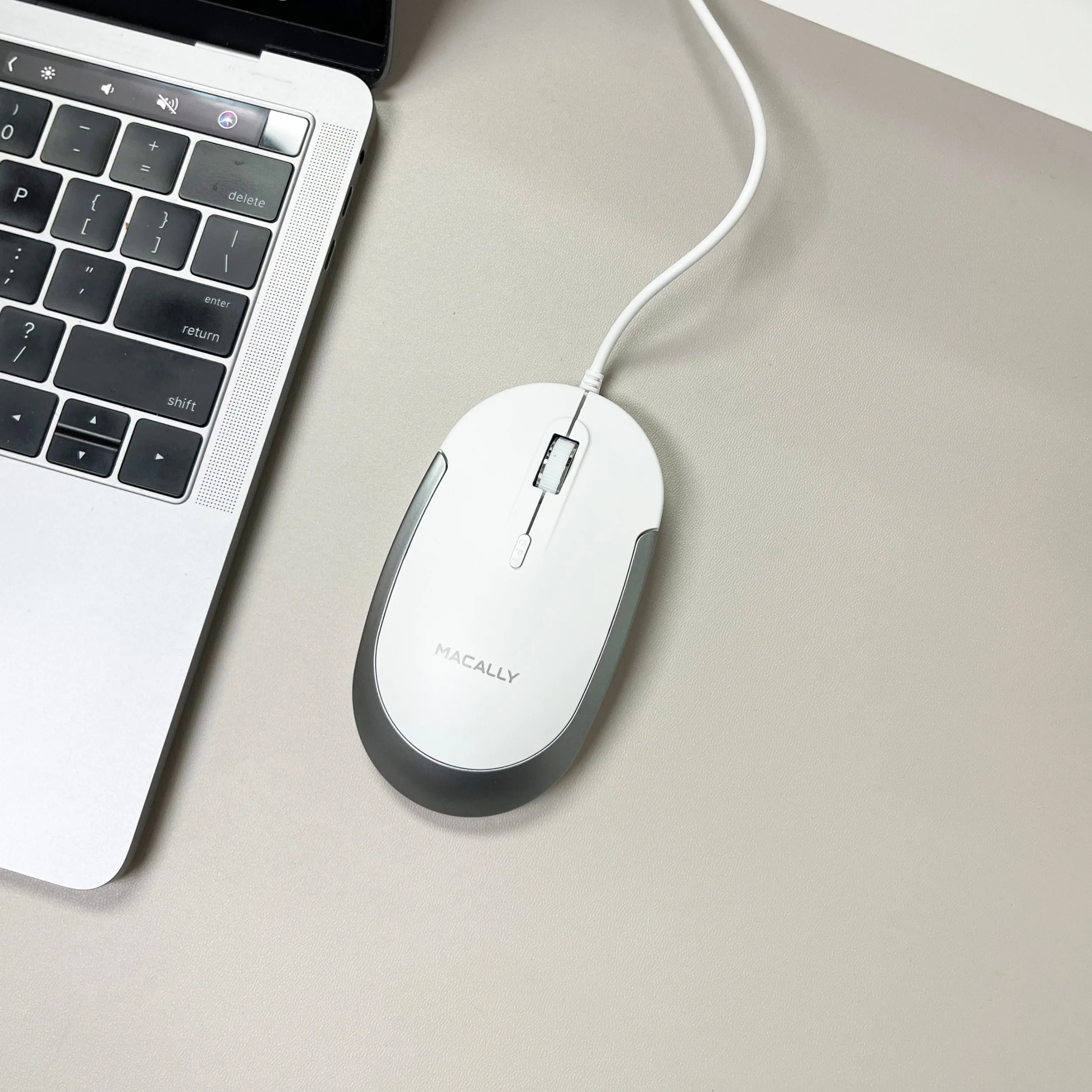 Silent USB Wired Mouse for Mac and PC (Aluminum)