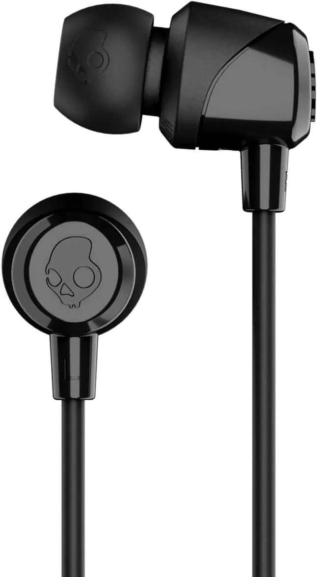 Skullcandy Jib In-Ear Wired Earbuds with Microphone, Compatible with Bluetooth Devices & Computers - Black