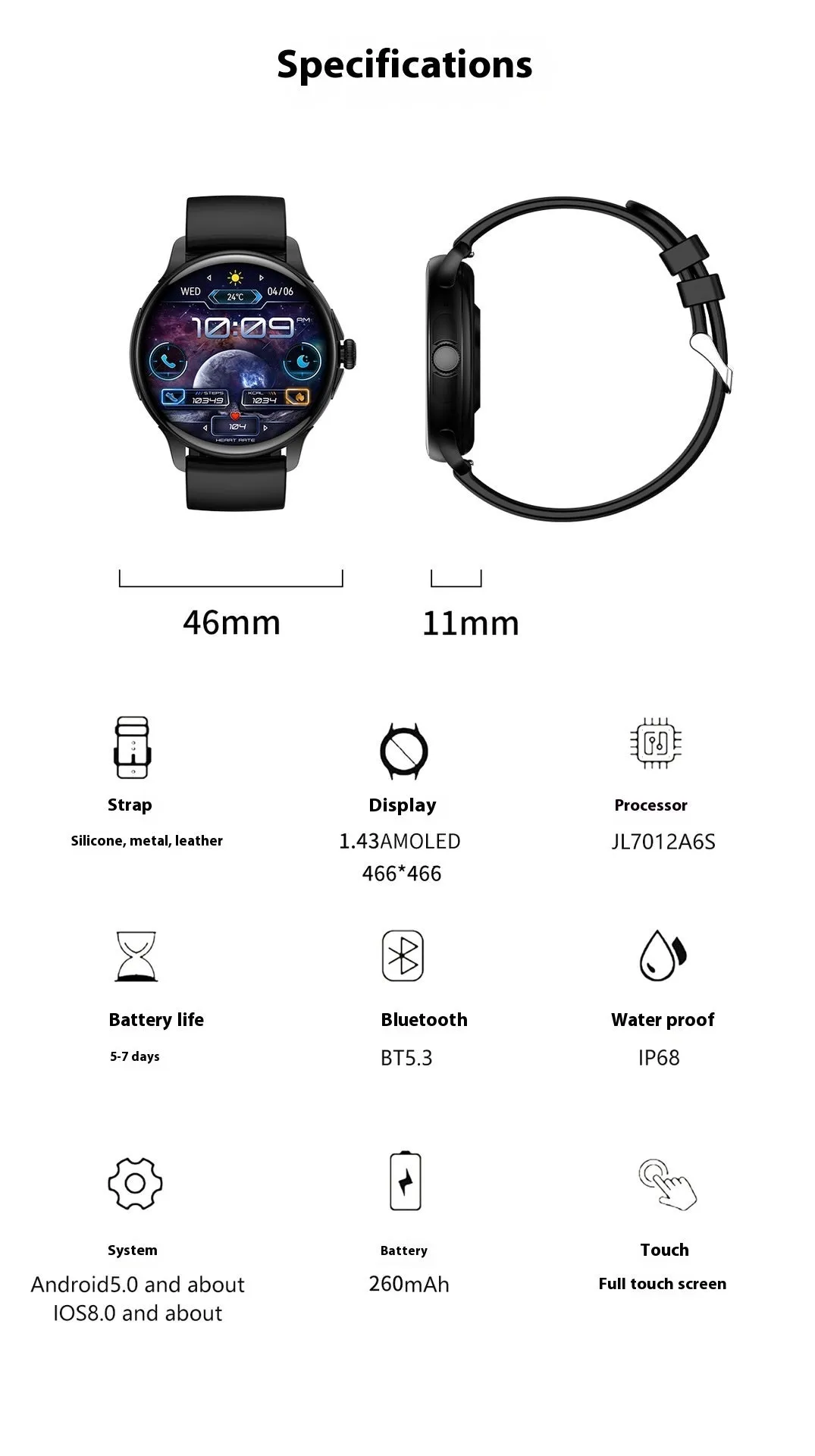 Smart Call Bluetooth Hk49  Smart Watch