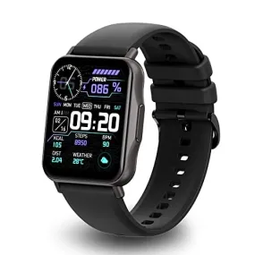 Smart Watch, Hongmed 1.69"(43mm) Fitness Watch with Temperature Blood Pressure Oxygen Monitor for Android Phones and iPhone Compatible, Waterproof Activity Tracker for Men and Women Black