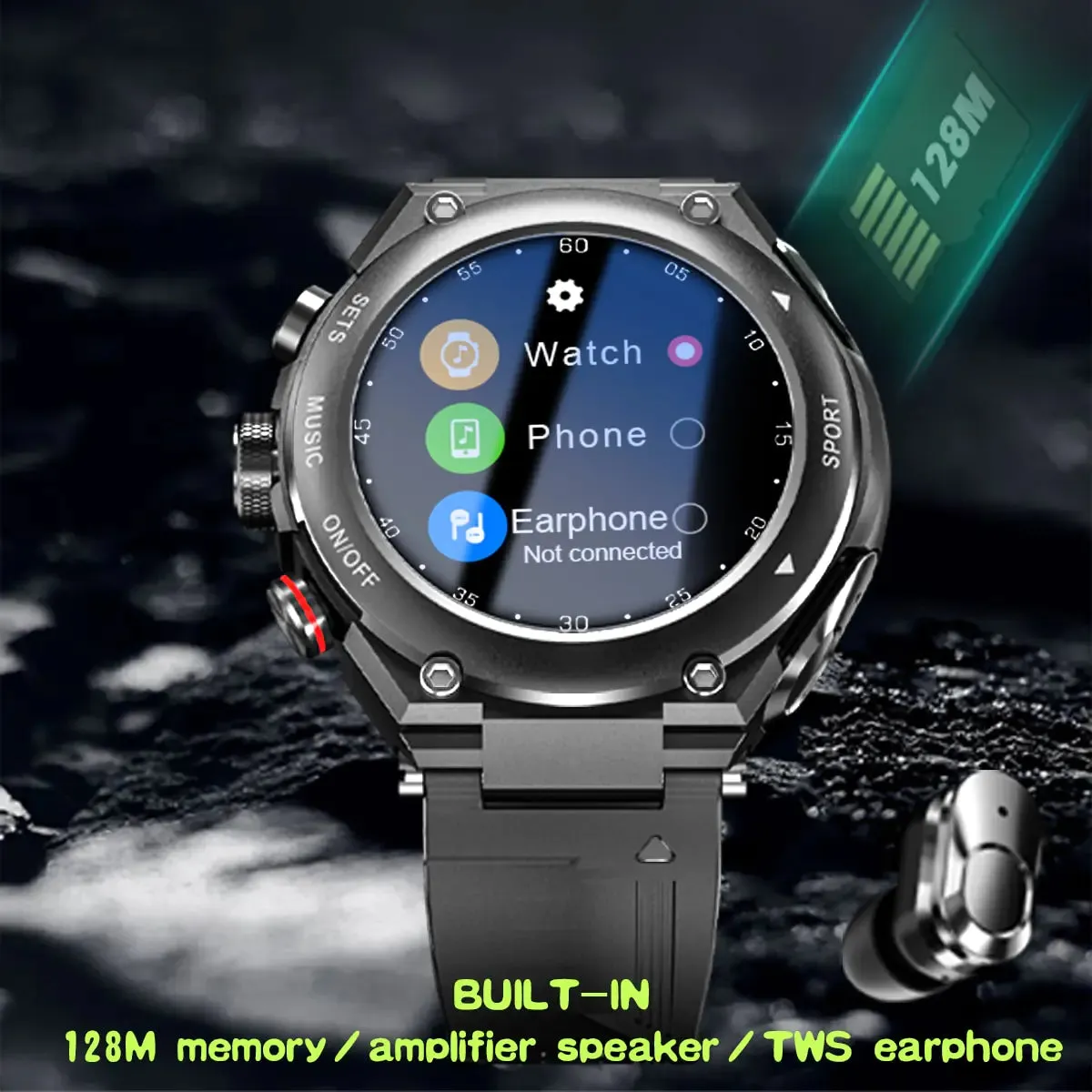 Smart Watch with Earbuds