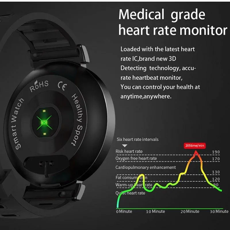 Smart Waterproof Watch Heart Rate Blood Pressure Sleep Monitoring