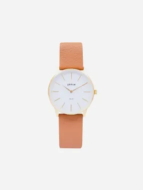 Solar Classic Appleskin Vegan Leather Watch | Gold & Tan Watch