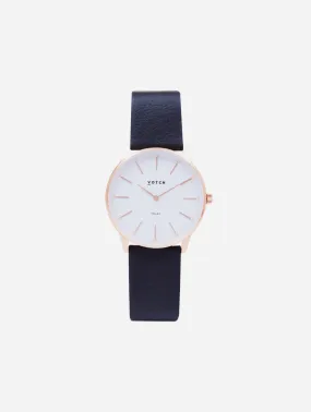 Solar Classic Appleskin Vegan Leather Watch | Rose Gold & Black