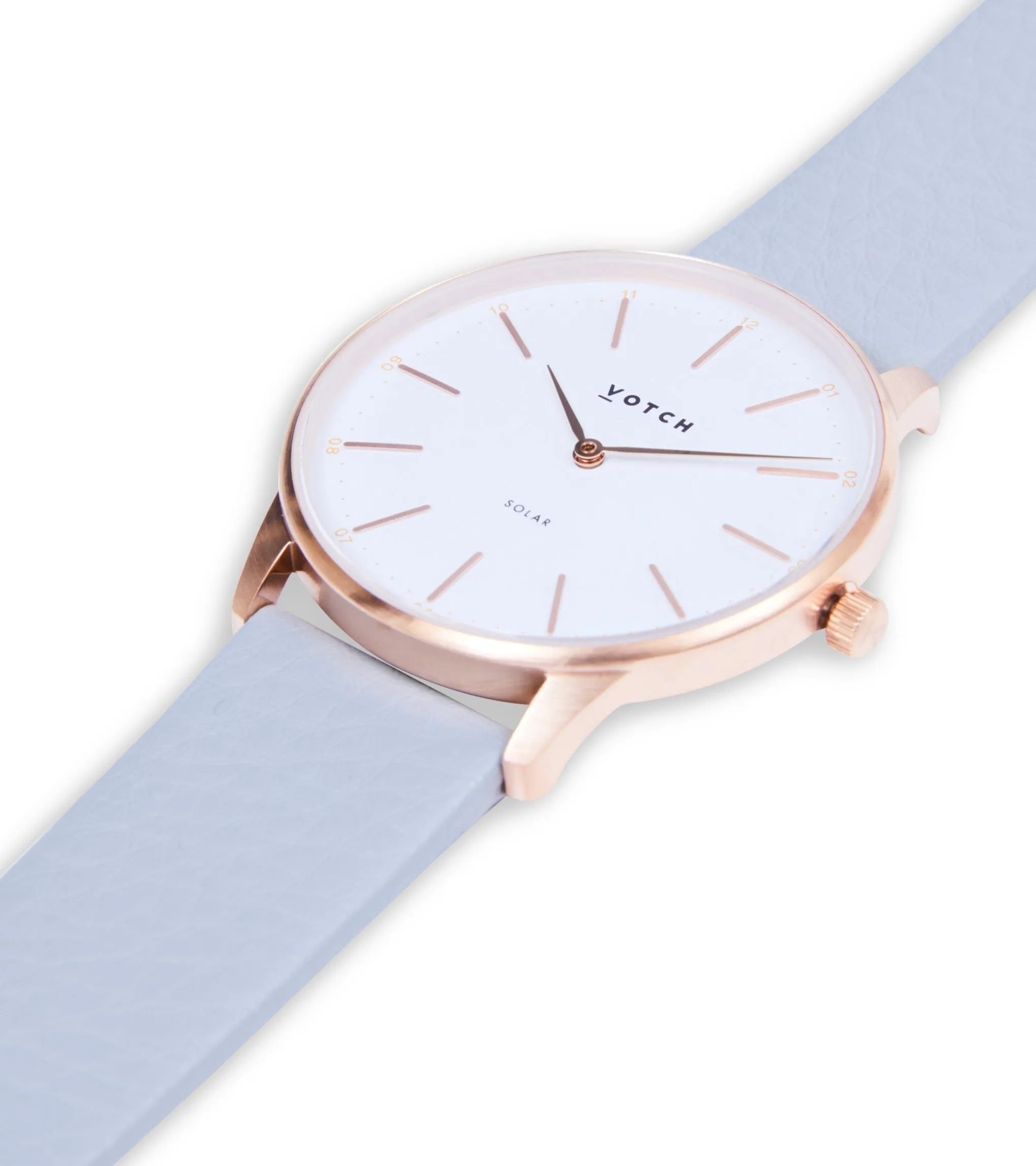 Solar Classic Appleskin Vegan Leather Watch | Rose Gold & Dove Grey