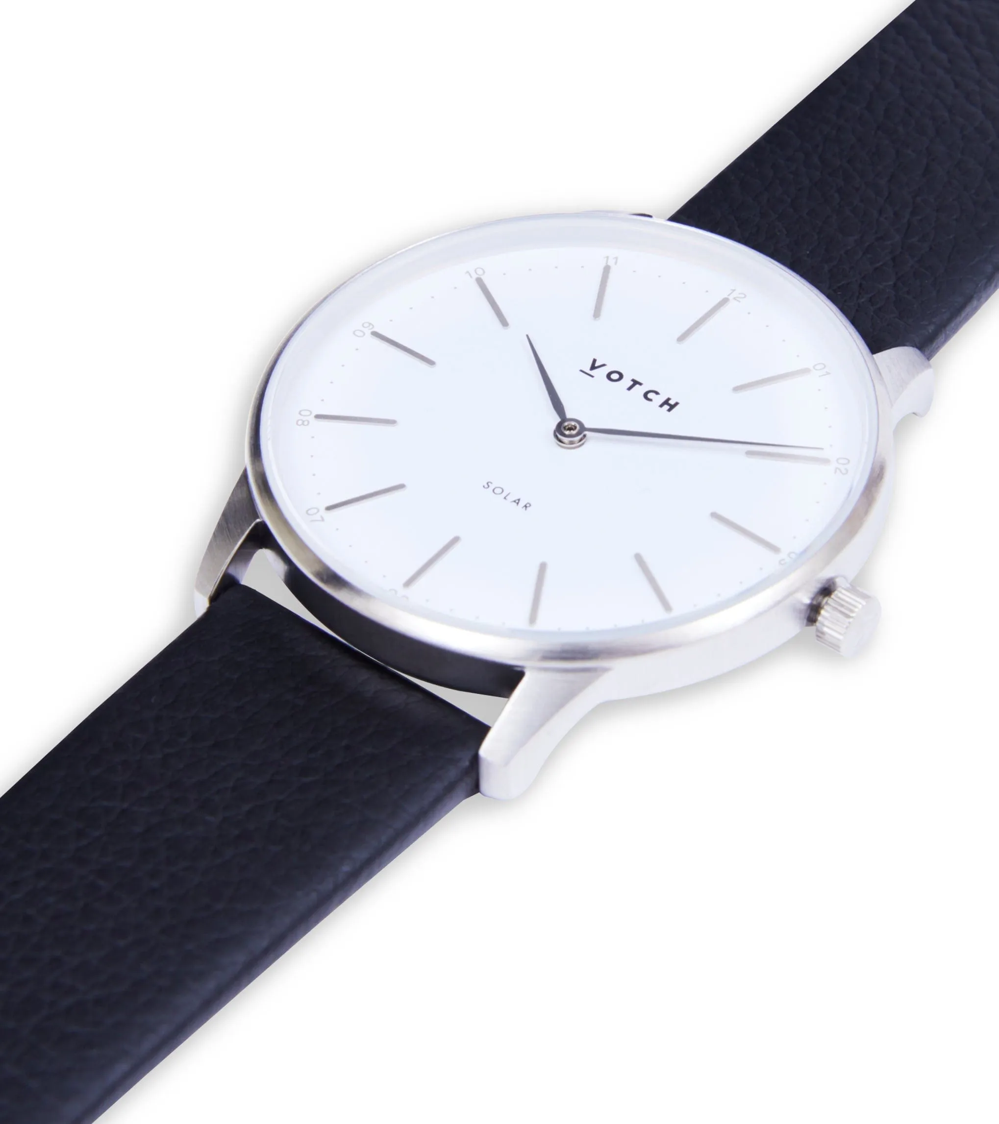 Solar Classic Appleskin Vegan Leather Watch | Silver & Black Watch