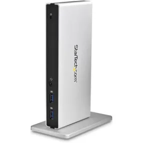 StarTech.com USB 3.0 Docking Station - Compatible with Windows / macOS - Dual DVI Docking Station Supports Dual Monitors - DVI to HDMI and DVI to VGA Adapters Included - USB3SDOCKDD