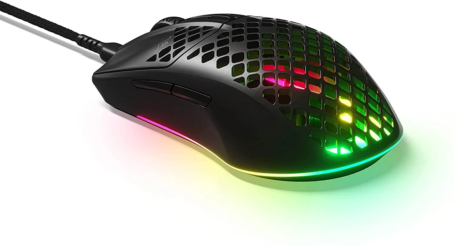 SteelSeries Mouse Aerox 3 Wired 2022 - Super Light Gaming Mouse - 8,500 CPI TrueMove Core Optical Sensor - Ultra-Lightweight 59g Water Resistant Design - Universal USB-C connectivity - Onyx