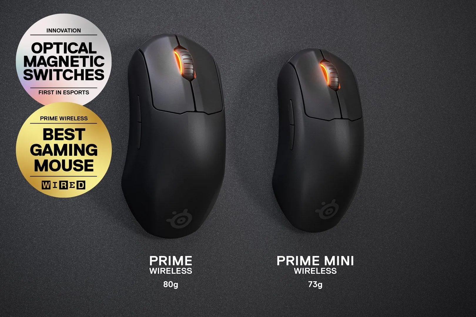 SteelSeries Prime Mini Wired / Wireless Precision Esports Mouse in a Small, Light Form Factor with Prestige OM Switch