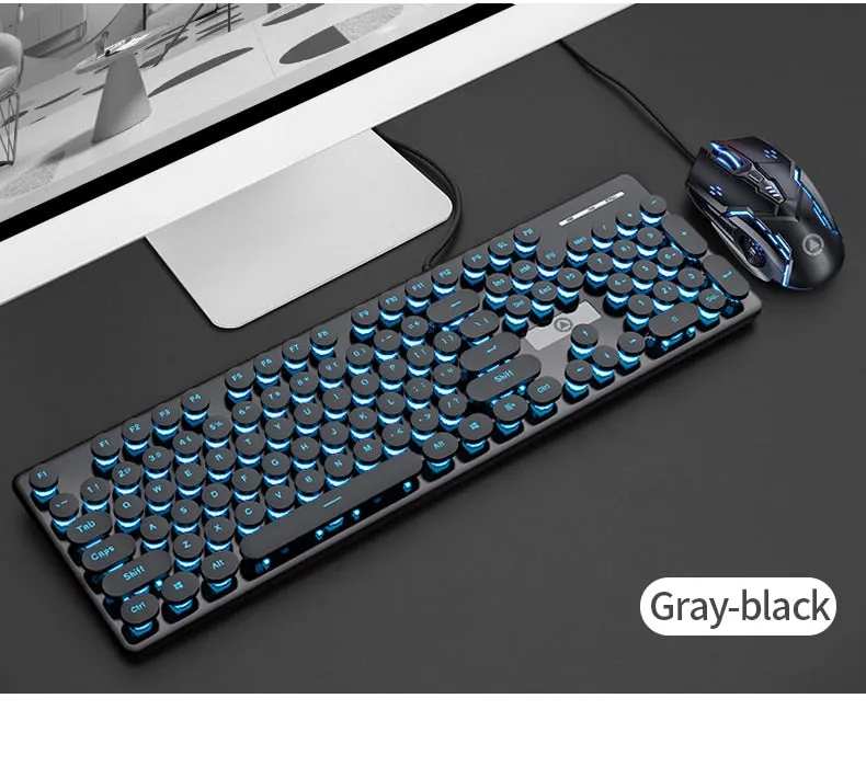 Three-Piece Punk Gaming Keyboard, Mouse and Headphone Set