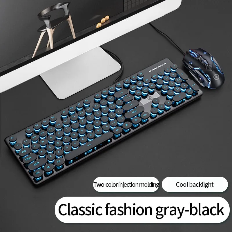 Three-Piece Punk Gaming Keyboard, Mouse and Headphone Set