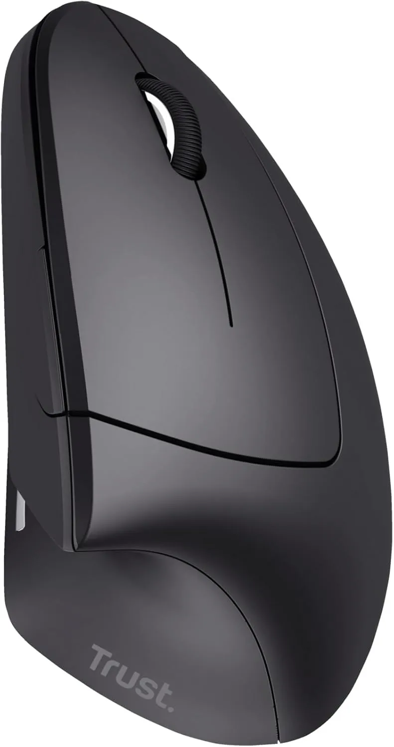 Trust Verto Wireless Ergonomic Mouse - Vertical, 800-1600 DPI, USB Receiver - Black