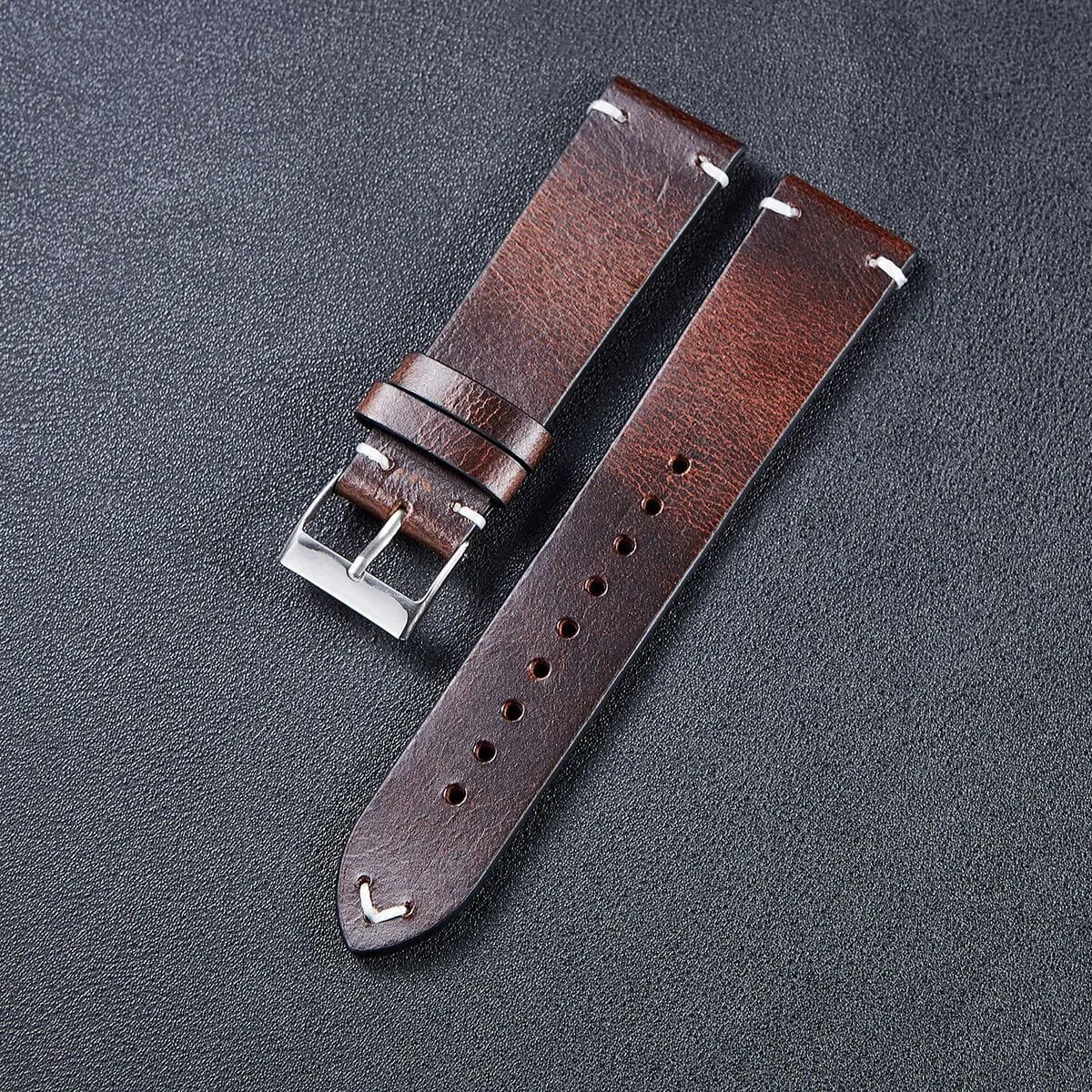 Vintage Oiled Leather Watch Straps Compatible with the Seiko 20mm Range