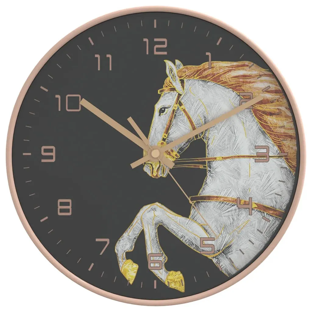 Wall Clock Gold and White Ø29.5 cm Polystyrene and Glass