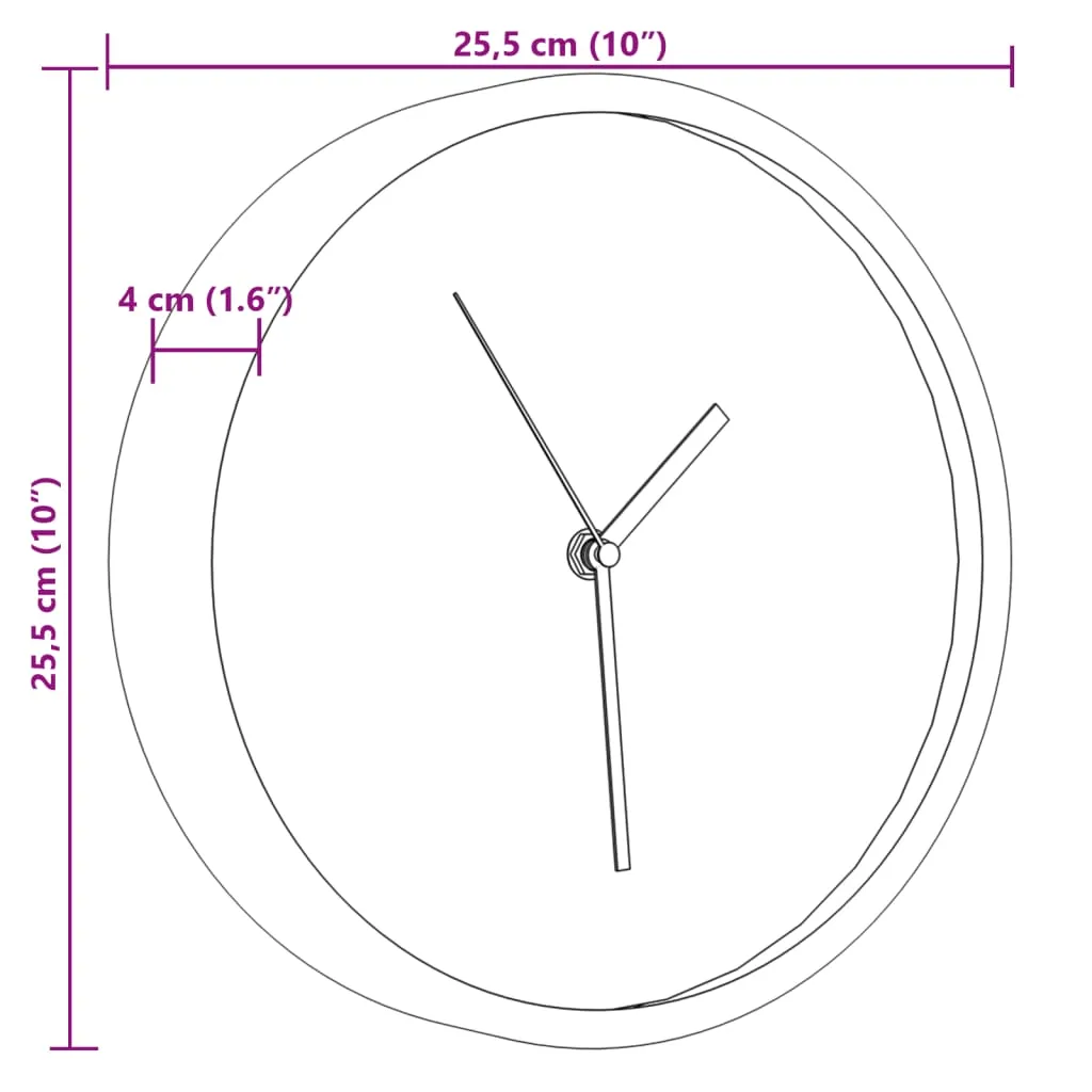 Wall Clock Pink Ø25.5 cm Polystyrene and Glass