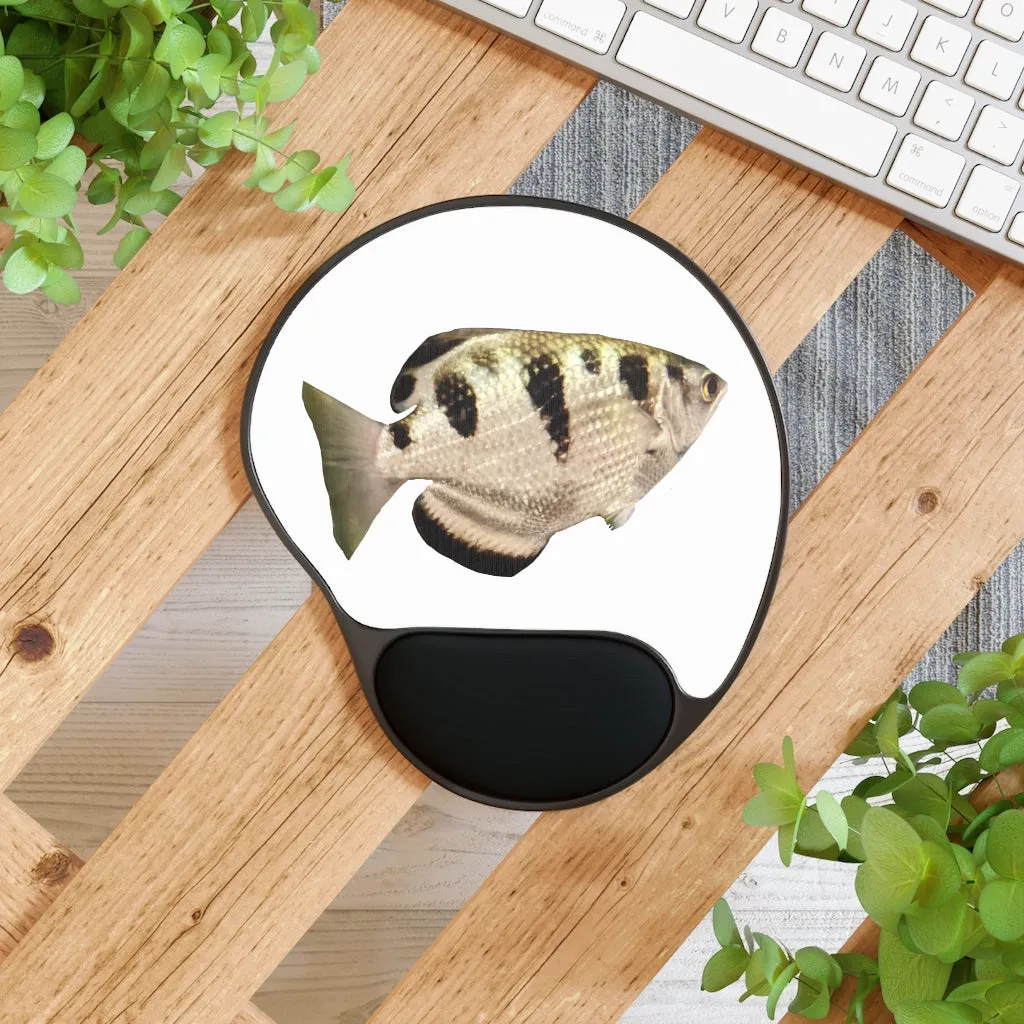 White and Black Fish Mouse Pad With Wrist Rest