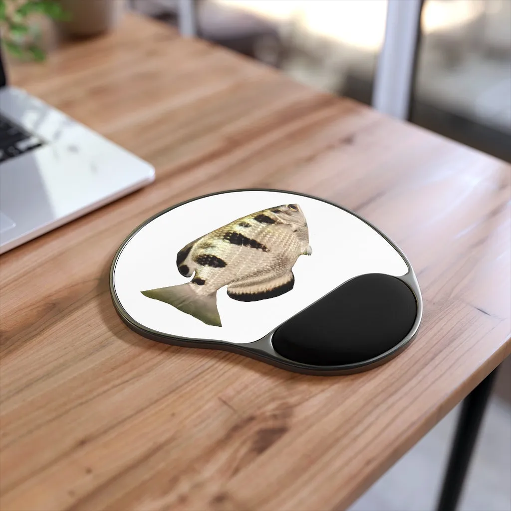 White and Black Fish Mouse Pad With Wrist Rest