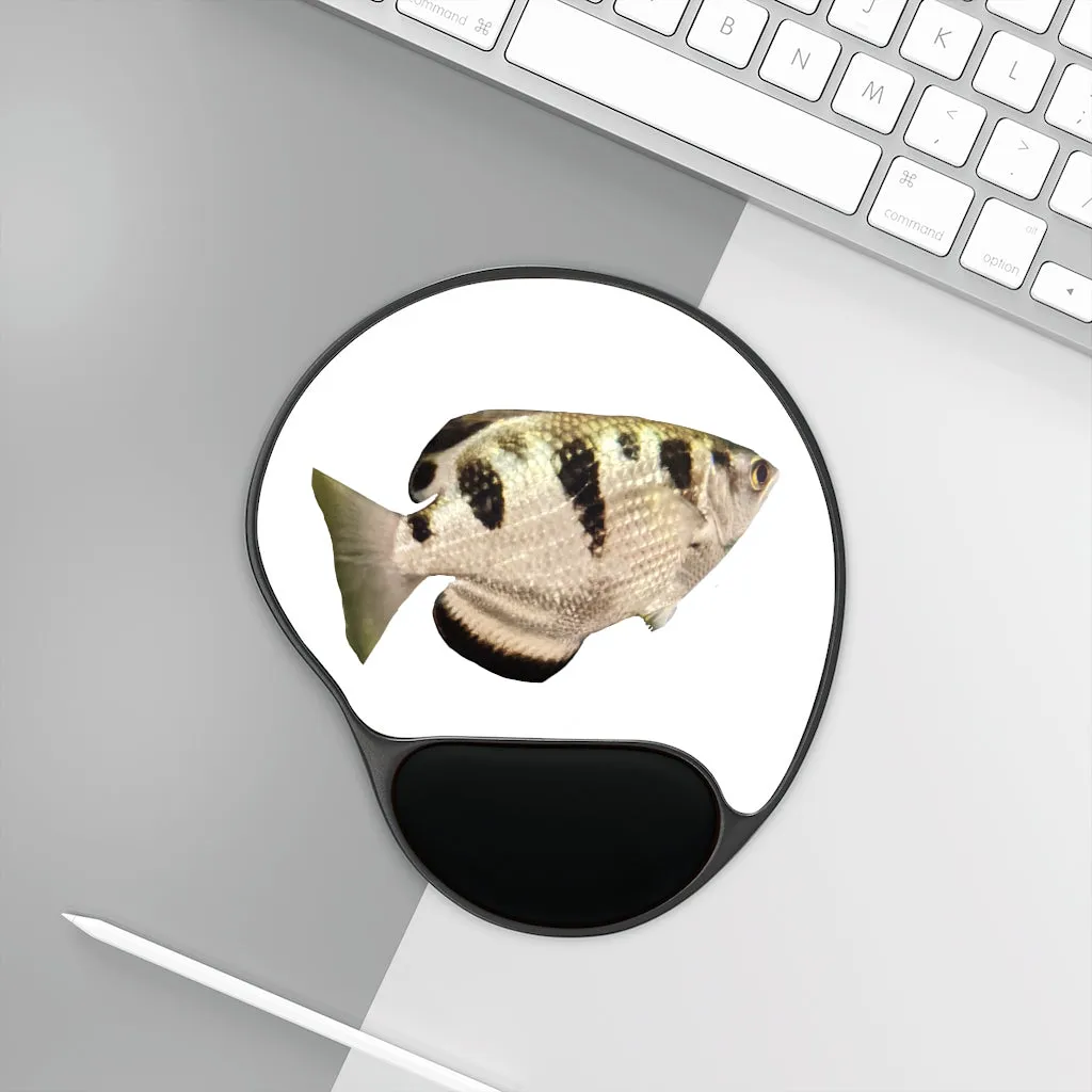 White and Black Fish Mouse Pad With Wrist Rest