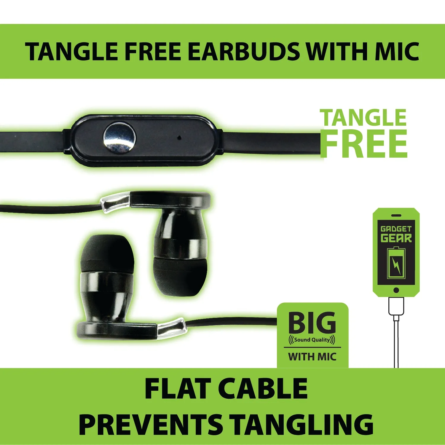 Wired Earbuds with Mic - 3 Pieces Per Pack 28824