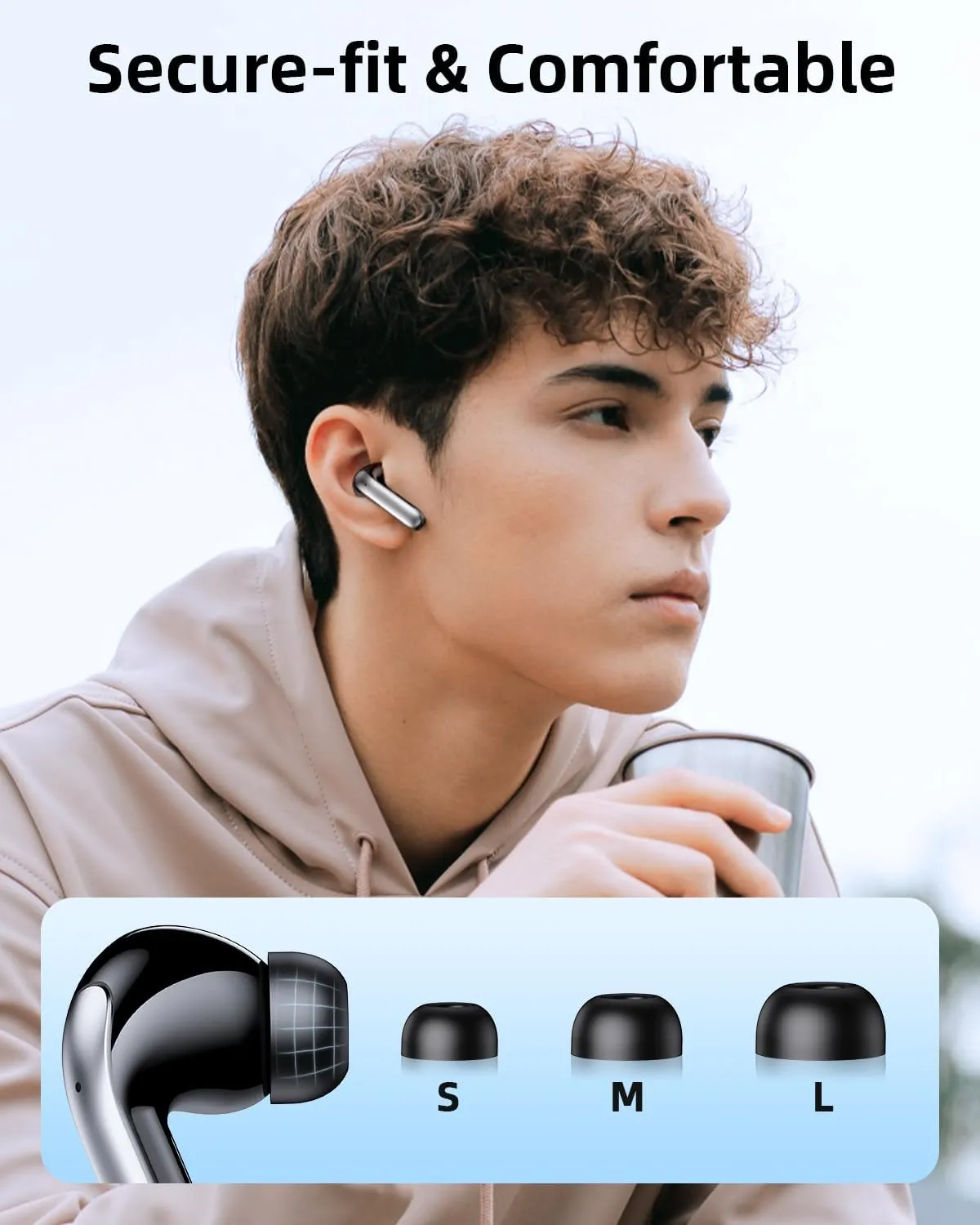 Wireless Earbuds with 76 Hours Playtime and LED Power Display