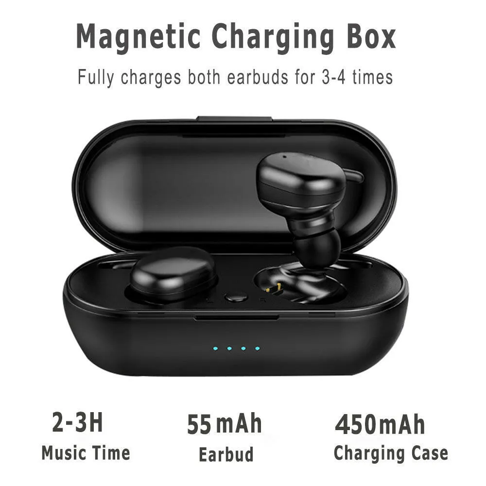 Y30 BT5.0 True Wireless Headphones Mini TWS Earbuds Sweatproof Sport Headset In-ear Earphone with Mic Charging Case Touch Control