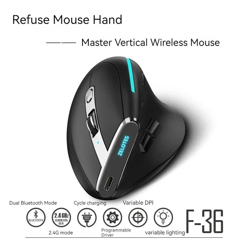 Zelotes F-36 Vertical Wireless Mouse