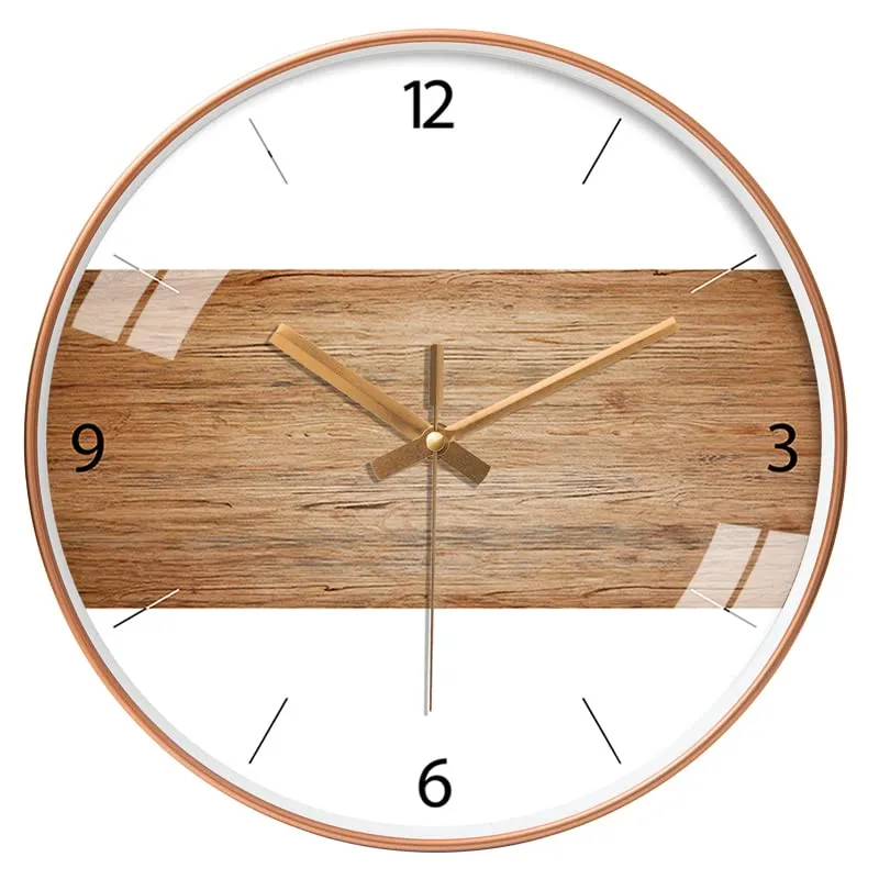 ZEPOLI -Wall Clock for Home Hall Living Bedroom 12 inch | Silent Quartz Decorative Wall |Analog Stylish Non-Ticking Watches Modern and Round Hanging Mount Analog. (White Wooden)